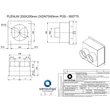 Aerauliqa PLMP 200x200 2x75 GARDA PLENUM légtechnikai végelem hátsó oldali csatlakozással