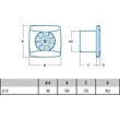 Cata UC-10 Timer fekete ventilátor utószellőztető funkcióval, pillangószeleppel