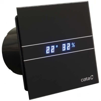 CATA E-100 GTH BK ventilátor - utószellőztető - páraérzékelő - fekete üveg