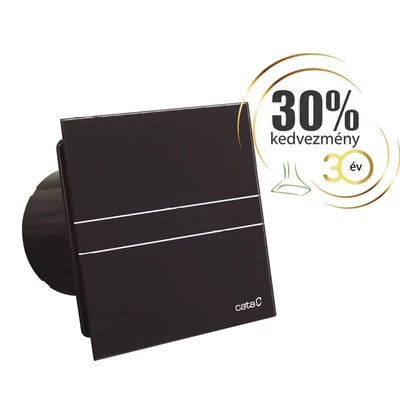 Cata E-100MT BK ventilátor metakrilát előlappal, utószellőztető funkcióval, fekete