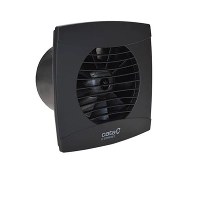 Cata UC-10 Timer fekete ventilátor utószellőztető funkcióval, pillangószeleppel